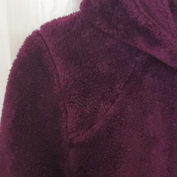 Zeroxposur Dark Purple Plush Front Zip Hoodie Jacket Women's Size M - Picture 9 of 10